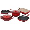 imageLe Creuset Enameled Cast Iron Signature Cookware Set 5 pc  WhiteCerise
