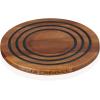 imageLe Creuset Magnetic Wooden Trivet Acacia Wood with Black Silicone Rings