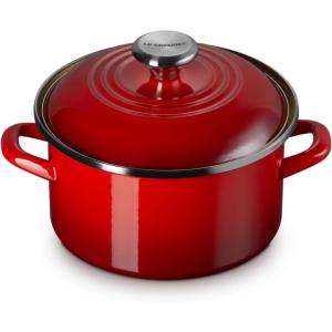 imageLe Creuset Enamel on Steel Traditional Petite Stockpot 38qt WhiteCerise