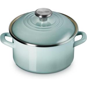 imageLe Creuset Enamel on Steel Traditional Petite Stockpot 38qt WhiteSea Salt