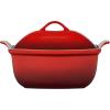 imageLe Creuset Heritage Stoneware Deep Baker with Lid 45 qt WhiteCerise