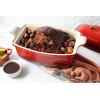 imageLe Creuset Heritage Stoneware Deep Baker with Lid 45 qt WhiteCerise