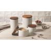imageLe Creuset Signature Salt Cellar and Storage Canister with Wood Lid 12 qt WhiteCerise
