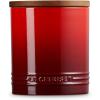 imageLe Creuset Signature Salt Cellar and Storage Canister with Wood Lid 12 qt WhiteCerise