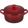 imageLe Creuset Stoneware Mini Round Cocotte 14 oz WhiteCerise