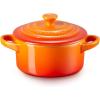 imageLe Creuset Stoneware Mini Round Cocotte 14 oz WhiteFlame
