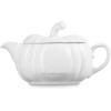 imageLe Creuset Stoneware Pumpkin Gravy Boat with Lid 14 oz OliveWhite