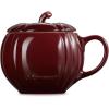 imageLe Creuset Stoneware Pumpkin Mug with Lid 14 oz PersimmonRhone