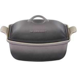 imageLe Creuset Heritage Stoneware Deep Baker with Lid 45 qt WhiteOyster