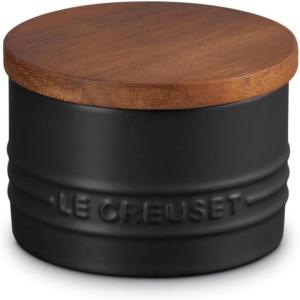 imageLe Creuset Signature Salt Cellar and Storage Canister with Wood Lid 12 qt WhiteLicorice