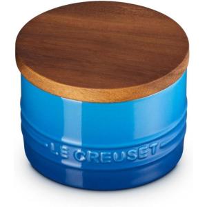 imageLe Creuset Signature Salt Cellar and Storage Canister with Wood Lid 12 qt WhiteMarseille