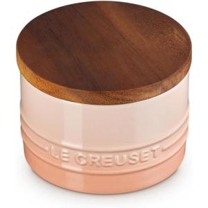 imageLe Creuset Signature Salt Cellar and Storage Canister with Wood Lid 12 qt WhitePeche