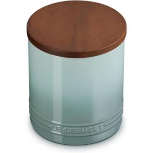 imageLe Creuset Signature Salt Cellar and Storage Canister with Wood Lid 12 qt WhiteSea Salt