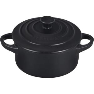 imageLe Creuset Stoneware Mini Round Cocotte 14 oz WhiteLicorice