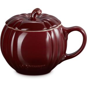 imageLe Creuset Stoneware Pumpkin Mug with Lid 14 oz PersimmonRhone