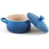 imageLe Creuset Stoneware Set of 4 Mini Cocottes with Cookbook 8 oz each CeriseMarseille