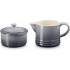 imageLe Creuset Stoneware Signature Sea Salt Cream ampamp Sugar Set Cream 300 ml Sugar 8ozOyster