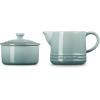 imageLe Creuset Stoneware Signature Sea Salt Cream ampamp Sugar Set Cream 300 ml Sugar 8ozSea Salt