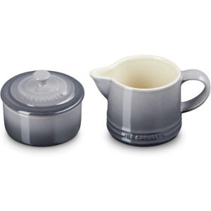 imageLe Creuset Stoneware Signature Sea Salt Cream ampamp Sugar Set Cream 300 ml Sugar 8ozOyster