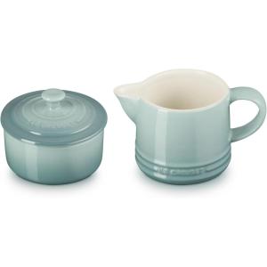 imageLe Creuset Stoneware Signature Sea Salt Cream ampamp Sugar Set Cream 300 ml Sugar 8ozSea Salt