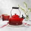 imageLe Creuset Enamel On Steel Whistling Tea Kettle with Metal Finishes 17 qt FlameCerise