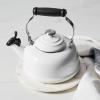 imageLe Creuset Enamel On Steel Whistling Tea Kettle with Metal Finishes 17 qt FlameWhite