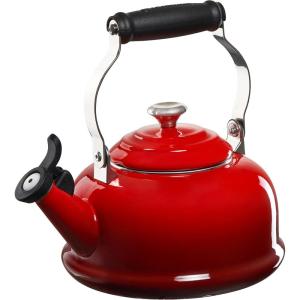 imageLe Creuset Enamel On Steel Whistling Tea Kettle with Metal Finishes 17 qt FlameCerise