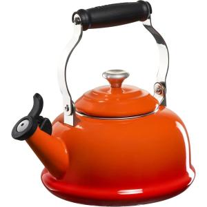 imageLe Creuset Enamel On Steel Whistling Tea Kettle with Metal Finishes 17 qt FlameFlame