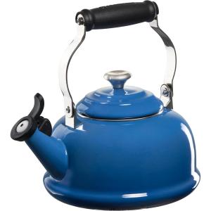 imageLe Creuset Enamel On Steel Whistling Tea Kettle with Metal Finishes 17 qt FlameMarseille