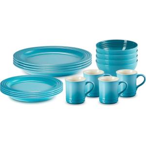 imageLe Creuset Stoneware Dinnerware Set 16 pc OysterCaribbean
