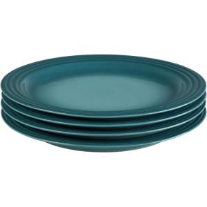 imageLe Creuset Stoneware Set of 4 Dinner Plates 105quot each MarseilleCaribbean