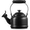 imageLe Creuset Enamel On Steel Demi Tea Kettle with Metal Finishes 125 qt CaribbeanLicorice