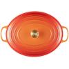 imageLe Creuset Enameled Cast Iron Signature Oval Dutch Oven 675 qt Flamme Doree with Crucible Knob155 qt