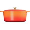 imageLe Creuset Enameled Cast Iron Signature Oval Dutch Oven 675 qt Flamme Doree with Crucible Knob155 qt