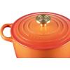 imageLe Creuset Enameled Cast Iron Signature Oval Dutch Oven 675 qt Flamme Doree with Crucible Knob23 Quarts