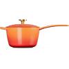 imageLe Creuset Enameled Cast Iron Signature Oval Dutch Oven 675 qt Flamme Doree with Crucible Knob23 Quarts