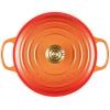 imageLe Creuset Enameled Cast Iron Signature Oval Dutch Oven 675 qt Flamme Doree with Crucible Knob45 Quarts