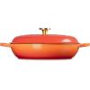 imageLe Creuset Enameled Cast Iron Signature Oval Dutch Oven 675 qt Flamme Doree with Crucible Knob5 qt
