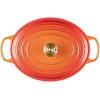 imageLe Creuset Enameled Cast Iron Signature Oval Dutch Oven 675 qt Flamme Doree with Crucible Knob675 qt
