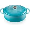 imageLe Creuset Enameled Cast Iron Signature Oval Dutch Oven 675 qt OysterCaribbean