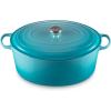 imageLe Creuset Enameled Cast Iron Signature Oval Dutch Oven 675 qt OysterCaribbean