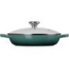 imageLe Creuset Enameled Cast Iron Signature Round Braiser with Glass Lid 225 qt Peche with Light Gold KnobArtichaut
