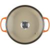 imageLe Creuset Enameled Cast Iron Signature Round Braiser with Glass Lid 225 qt Peche with Light Gold KnobFlame