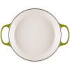 imageLe Creuset Enameled Cast Iron Signature Round Braiser with Glass Lid 225 qt Peche with Light Gold KnobOlive