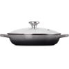 imageLe Creuset Enameled Cast Iron Signature Round Braiser with Glass Lid 225 qt Peche with Light Gold KnobOyster