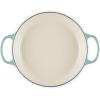 imageLe Creuset Enameled Cast Iron Signature Round Braiser with Glass Lid 225 qt Peche with Light Gold KnobSea Salt