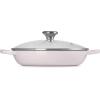 imageLe Creuset Enameled Cast Iron Signature Round Braiser with Glass Lid 225 qt Peche with Light Gold KnobShallot