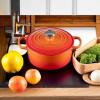 imageLe Creuset Enameled Cast Iron Signature Round Dutch Oven with Lid 55 Quart ShallotFlame
