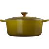 imageLe Creuset Enameled Cast Iron Signature Round Dutch Oven with Lid 55 Quart ShallotOlive