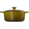 imageLe Creuset Enameled Cast Iron Signature Round Dutch Oven with Lid 55 Quart ShallotOlive